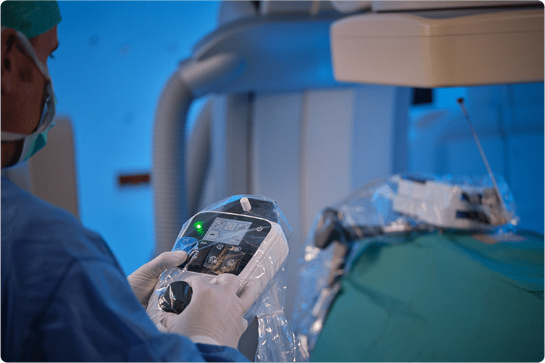 Micromate, miniature medical robot in action