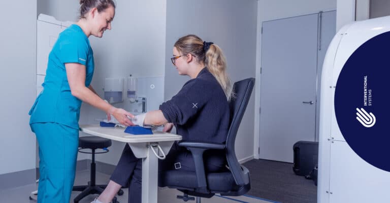 iFIX positioning systems being used with MARS Bioimaging's Extremity PCCT scanner.